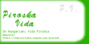 piroska vida business card